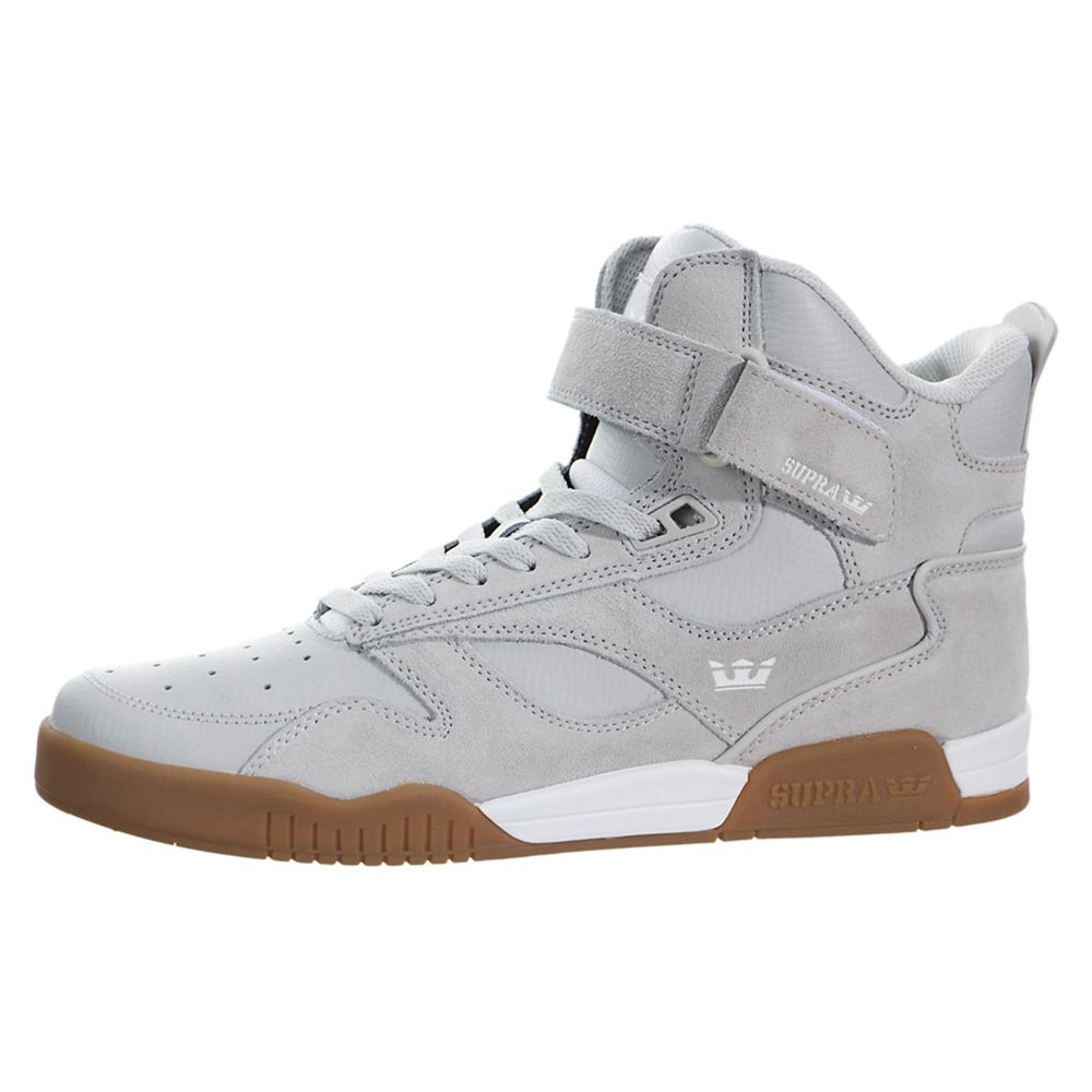 Baskets Montantes Supra Bleeker Grise Light Grey/Gum Homme | CGG-15865035